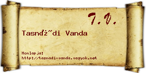 Tasnádi Vanda névjegykártya